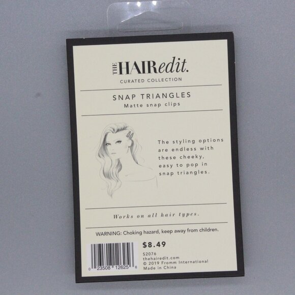 The Hair Edit Snap Triangles Matte Snap Hair Clips Set of 3 NEW - Picture 2 of 2